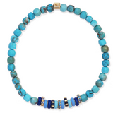 Semi-Precious Stretch Bracelet with Colored Rondelles