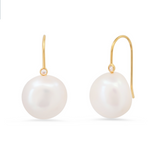 Fish Hook Earring with Large Pearl