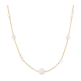 Floating Pearl and CZ Necklace