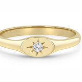 Diamond Star Signet Ring