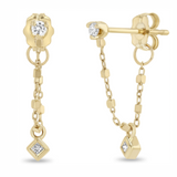 Dangling Diamond Chain Earrings