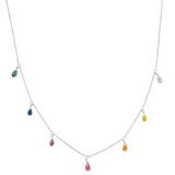 Chain With Multi Sapphire Drops Necklace
