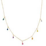 Chain With Multi Sapphire Drops Necklace
