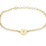 14k Gold Small Disc Bracelet with a Star