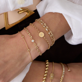 14k Gold Small Disc Bracelet with a Star