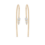 14k Diamond Ice Pick Wire Earrings