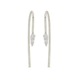 14k Diamond Ice Pick Wire Earrings