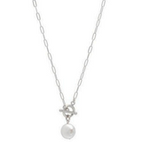 Elena Toggle Coin Pearl Necklace