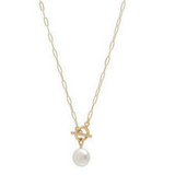 Elena Toggle Coin Pearl Necklace