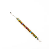Thin Pink and Yellow Beaded Bracelet