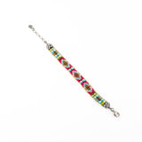 Thin Pink and Silver Beaded Bracelet