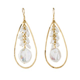 Open Teardrop Earrings W/ Pearl