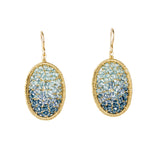 Oval Indigo Mix Beaded Disc Earrings