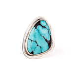 Bezel Asymmetrical Hubei Turquoise Ring