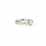 Three Stone Rosebud Ring