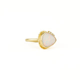 Teardrop Australian Opal with Satellite Diamonds
