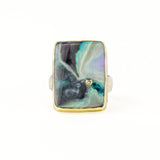 Rectangle Australian Opal With Inset Diamond