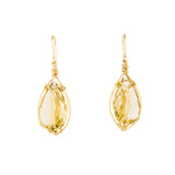 Wire Wrapped Citrine Earrings