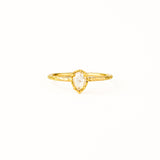 Pear Shaped Colorless Diamond Ring