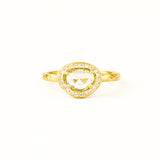 White Sapphire Diamond Halo Ring