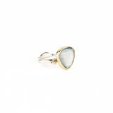 Aquamarine Ring with Diamond Clusters