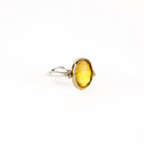 Citrine Ring with Diamond Clusters