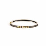 Petra 4mm 7 Mixed Diamond Bangle - Sterling Silver