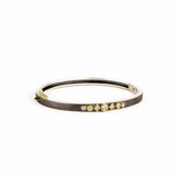 Petra 4mm 7 Mixed Diamond Bangle - Sterling Silver