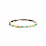 Daphnie 4mm Turquoise & Diamond Bangle - Yellow Gold