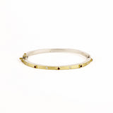 Junia 2.5mm Alternating Ruby & Diamond Bangle - Yellow Gold