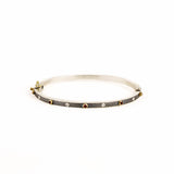 Junia 2.5mm Alternating Ruby & Diamond Bangle - Sterling Silver
