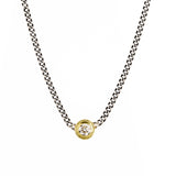 18k/SS Champagne Diamond Curbed Link Necklace