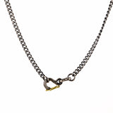 SS/18k 3mm Curbed Chain with Silver Safety Clasp
