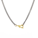 SS/18k 3mm Curbed Chain with Gold Safety Clasp