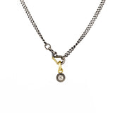 SS/18k 3mm Curbed Chain with Silver Safety Clasp