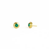 18k Yellow Gold Emerald Studs