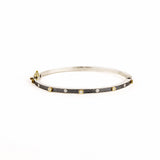 Junia 2.5mm Alternating Bezel Diamond Bangle - Sterling Silver