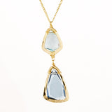 Wire Wrapped Double Tier Aqua Pendant