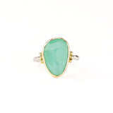 Chrysoprase Ring w/Gold Beads