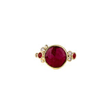 Rosecut Ruby, Pink Sapphire and Diamond Ring