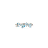 Blue Topaz and Diamond Twisted Ring