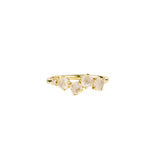 Rainbow Moonstone and Diamond Twisted Ring