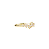 Rainbow Moonstone and Diamond Twisted Ring