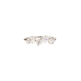 Rainbow Moonstone and Diamond Twisted Ring