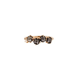 Black Night Quartz and Diamond Twisted Ring