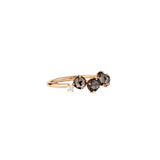 Black Night Quartz and Diamond Twisted Ring
