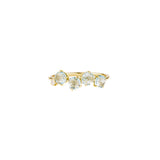 Blue Topaz and Diamond Twisted Ring