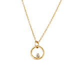 Open Circle with Diamond Necklace
