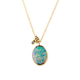 Australian Opal Necklace with Diamond Accent