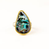 Wavy Boulder Opal Ring
